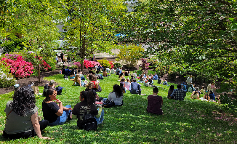 Community nature programs - people sitting on lawn